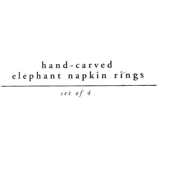 Vintage Pier One 8 Hand Carved Elephant-Themed Beaded Napkin Rings Dining - Picture 2 of 12